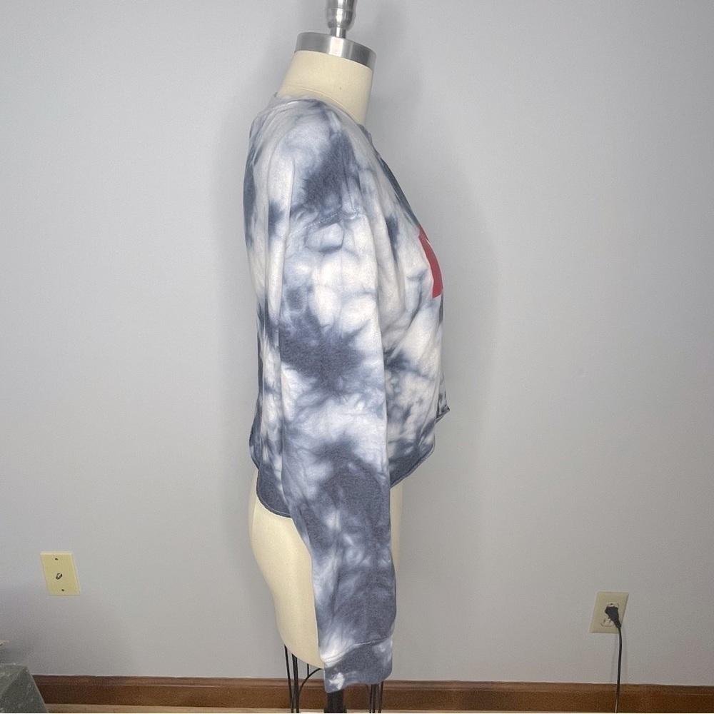 Vans Tie-Dyed Long Sleeve Sweatshirt- Blue and White- Small - Picture 5 of 7